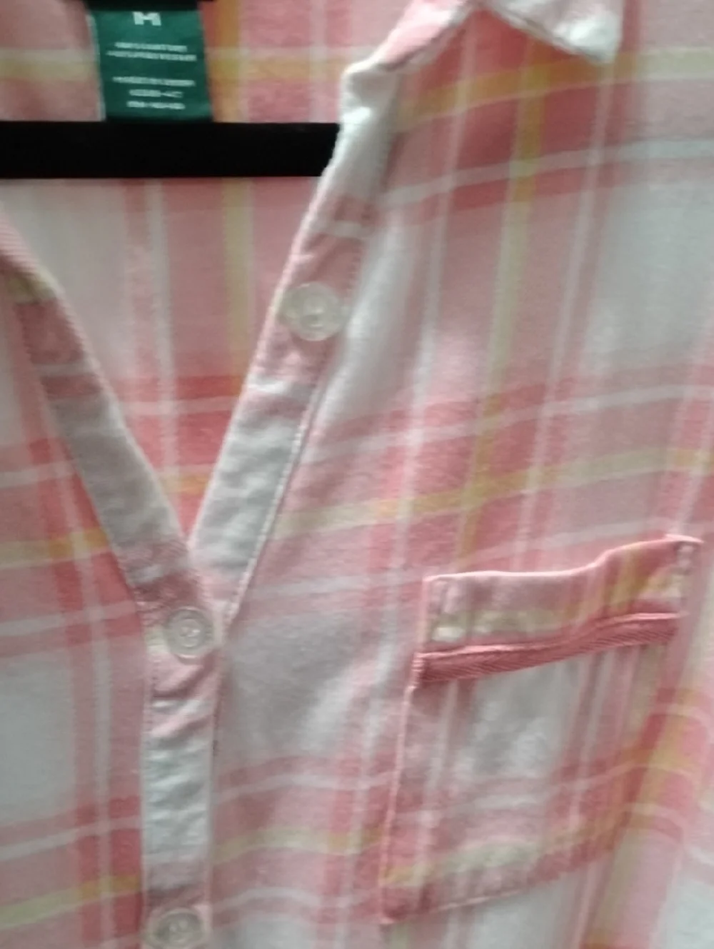 Laure Ashley Pink Plaid‎ Button-Up Shirt Sleeper Dress